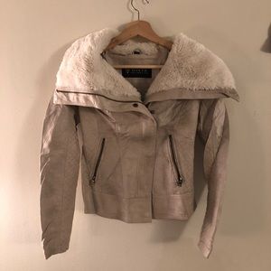 NWOT GUESS Leather Fur faux jacket